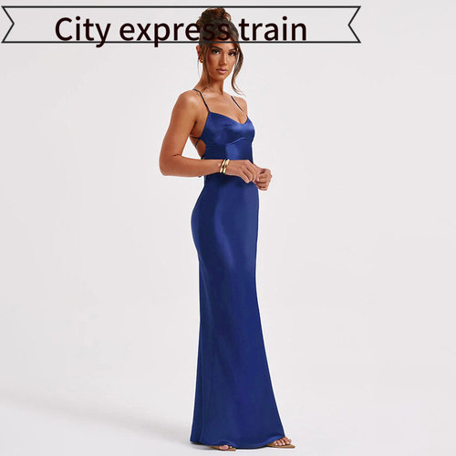 SexyV-neckstrapslimsatindress