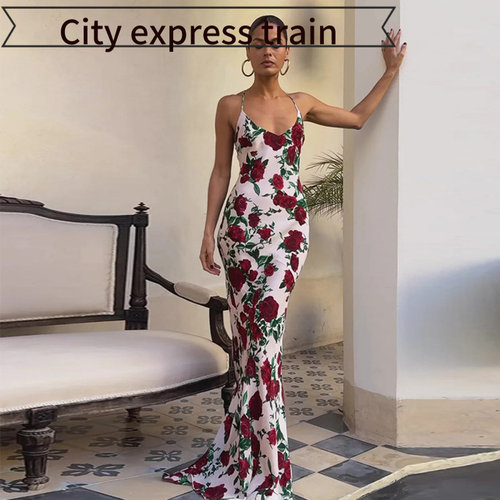 SexyV-neckstrapslimsatindress