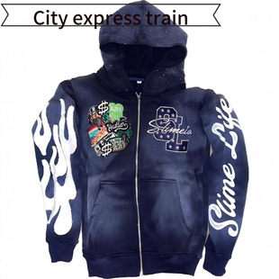 Loose hoodie casual sports suit卫衣外套刺绣街头潮流印花男女
