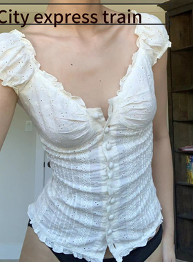 Letter embroidery loose casual long pants hoo法式蕾丝花