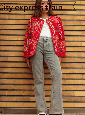 Letter embroidery loose casual long pants hoo大码冬装女式复