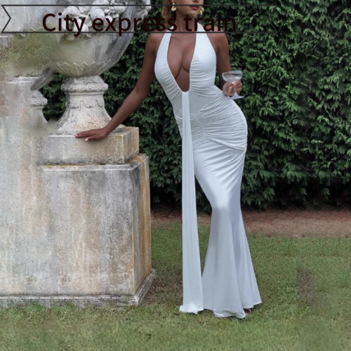 SexyV-neckstrapslimsatindress