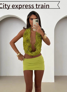 Women'ssequinedembroideredV-ne