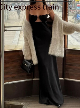 Women's Strapless Bodycon Sexy Bow Dress 纯色吊带连衣裙露背