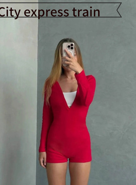 Sleeveless vest short sexy home suit空间站女士红色纽扣休闲性