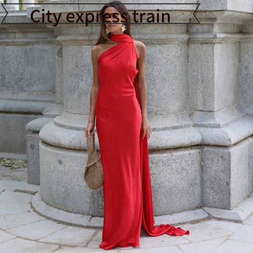 SexyV-neckstrapslimsatindress