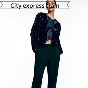 embroidered 宽 Women sequined sexy dres秋冬圆领长袖 neck