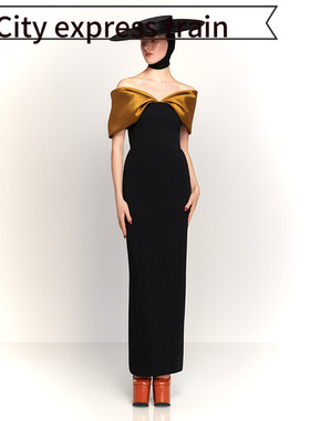 Women's Strapless Bodycon Sexy Bow Dress 露肩领口连衣裙春季