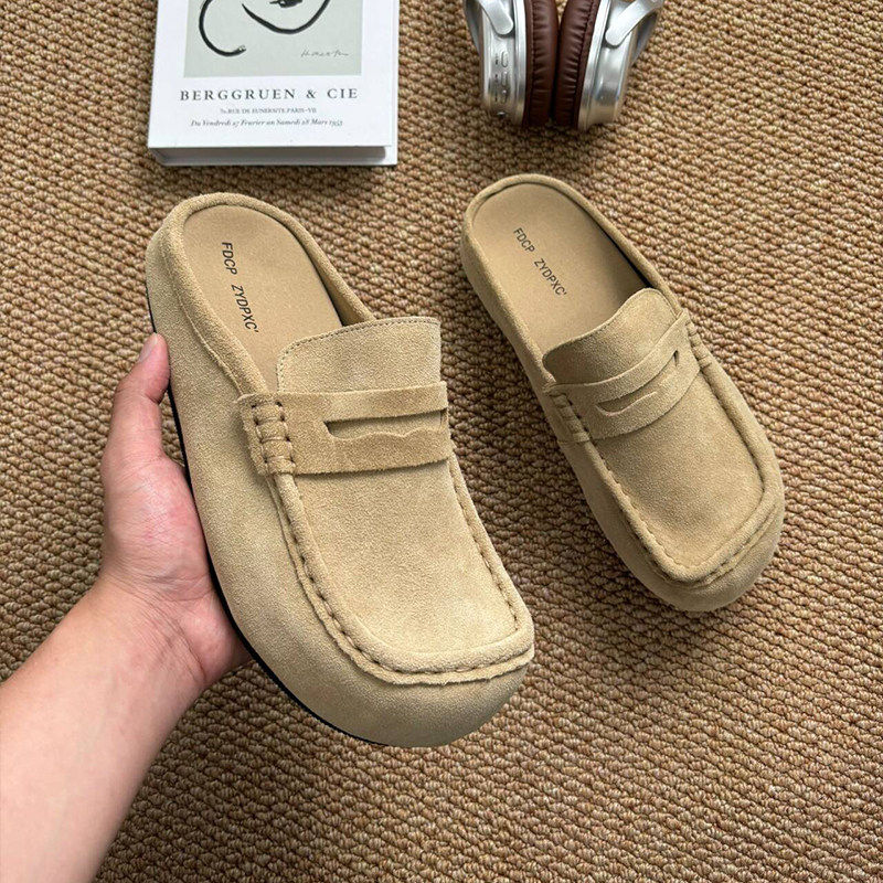 【商场同款】勃肯鞋男款乐福鞋包头拖鞋老钱英伦风一脚蹬懒人鞋外