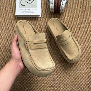 【商场同款】勃肯鞋男款乐福鞋包头拖鞋老钱英伦风一脚蹬懒人鞋外