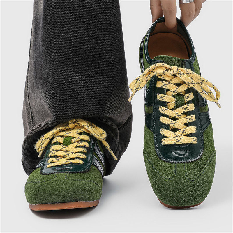 【商场同款】真皮绿色复古德训鞋男女情侣春夏2026新款百搭平底阿,流行男鞋,德训鞋,淘宝优惠券,粉丝福利购,淘宝优惠卷