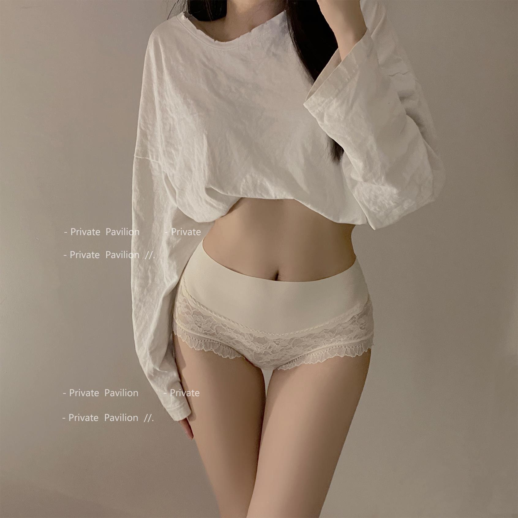 维多利亚高腰纯欲内裤女生纯棉档性感提臀包臀蕾丝无痕女士三角裤