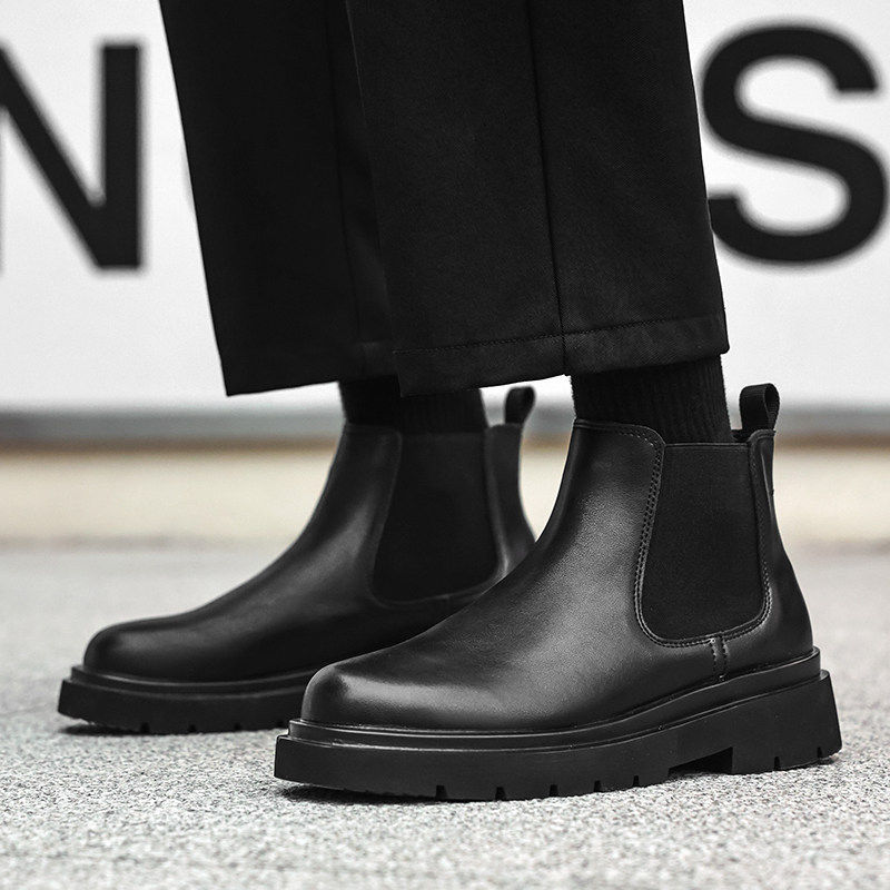 【商场同款】切尔西靴男高帮鞋子冬季百搭英伦风马丁靴男款中帮真