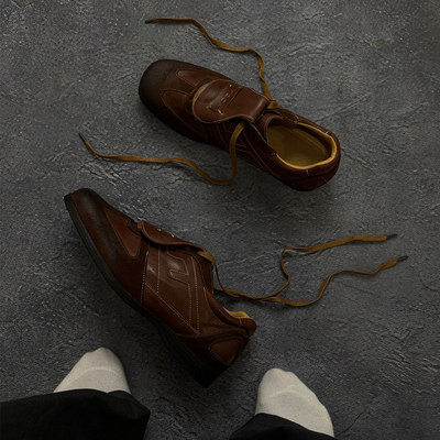 【商场同款】德训鞋男款棕色方头夏季情侣芭蕾鞋训练鞋英伦休闲cl