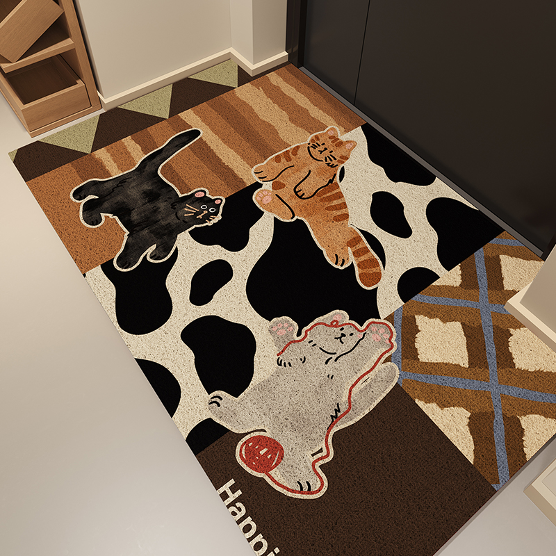 小红书同款卡通丝圈入户门地垫子