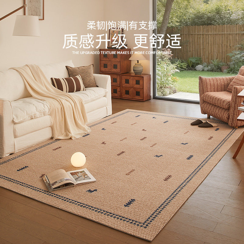 2025新款法式复古羊毛进口地毯客厅卧室床边地垫中古高级免洗可擦
