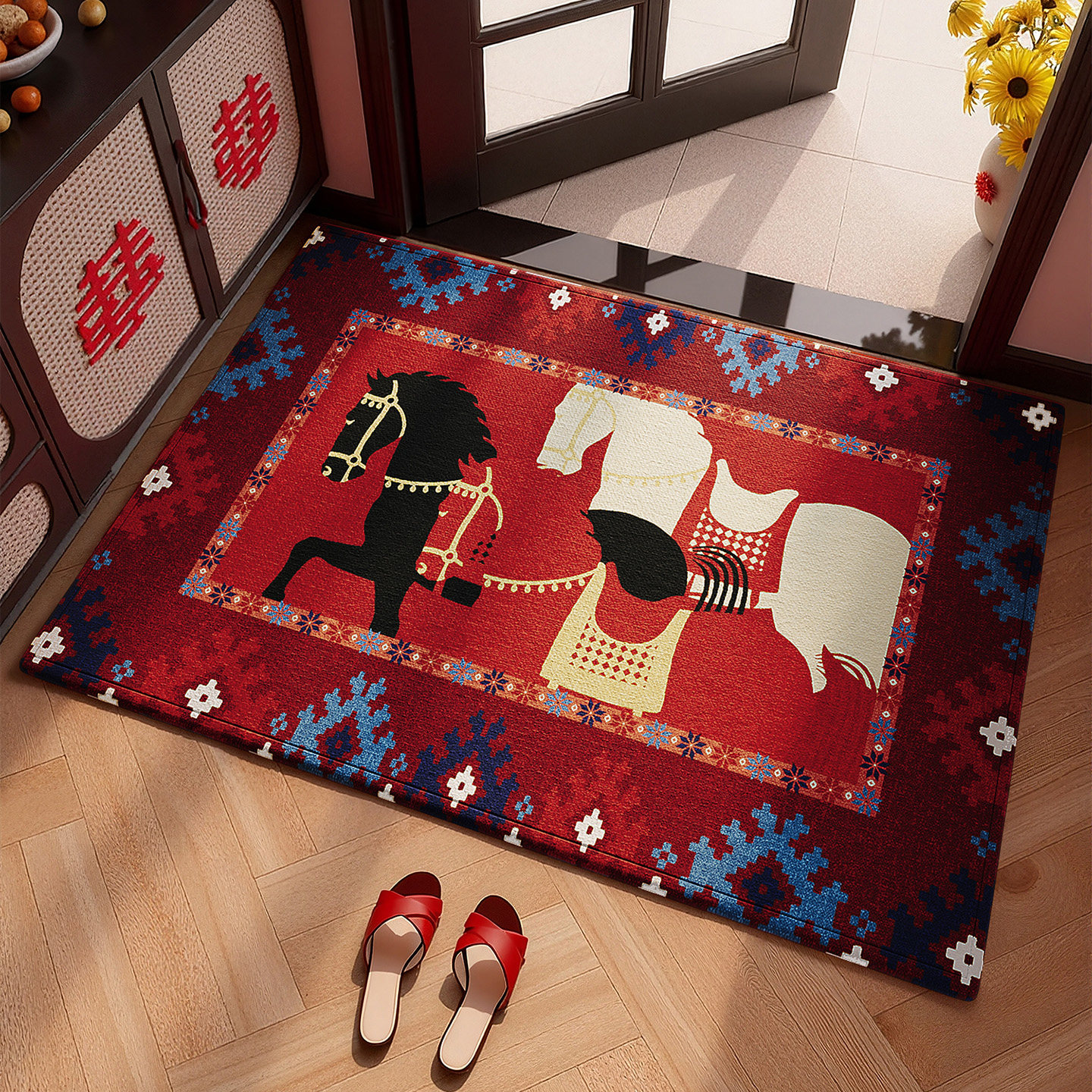 2026马年进门入户地垫新年喜庆红色室外门口防滑除尘定制裁剪地垫,居家布艺,入户地垫,淘宝优惠券,粉丝福利购,淘宝优惠卷