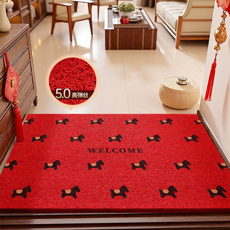 马年红色入户门地垫2026新款喜庆防滑除尘耐磨脚垫玄关大门口地毯,居家布艺,入户地垫,淘宝优惠券,粉丝福利购,淘宝优惠卷