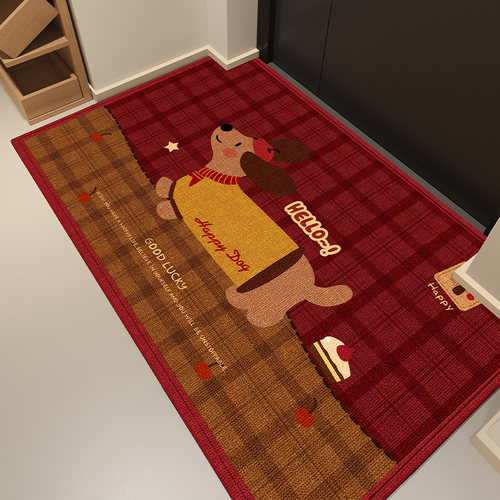 艾莉腊肠犬卡通可爱入户地垫