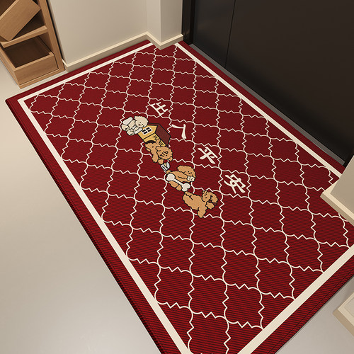 新款卡通红色耐脏洗防入户门地垫