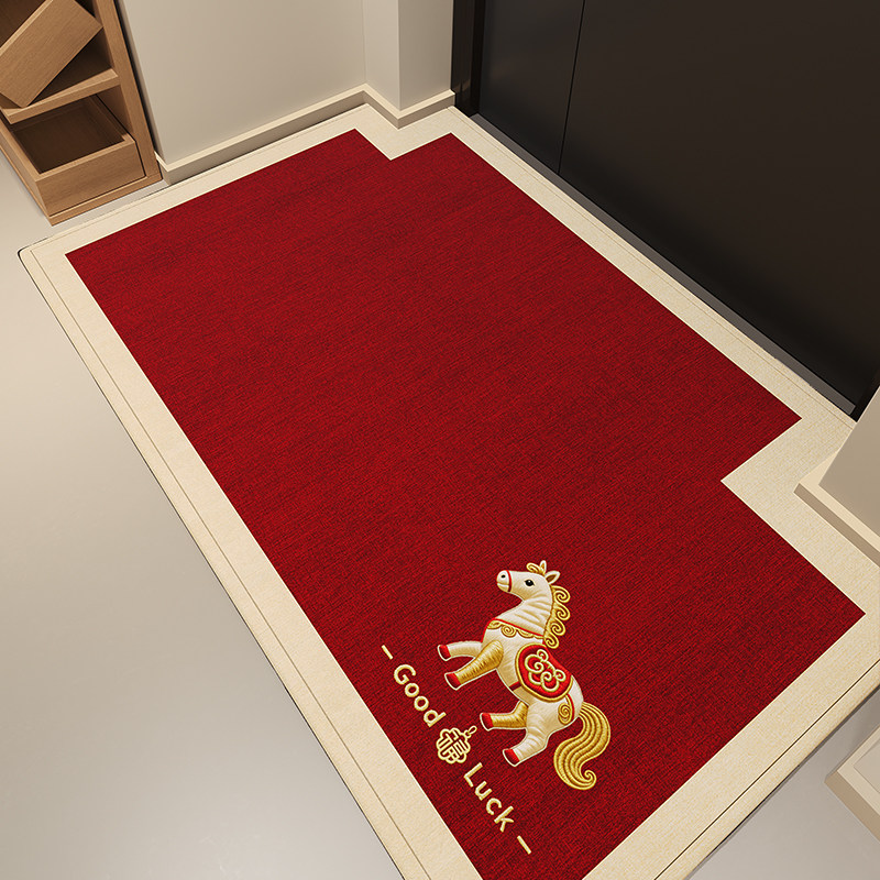 2026新年马年卡通喜庆地垫自由裁剪门垫进门地毯门口防滑玄关脚垫,居家布艺,入户地垫,淘宝优惠券,粉丝福利购,淘宝优惠卷