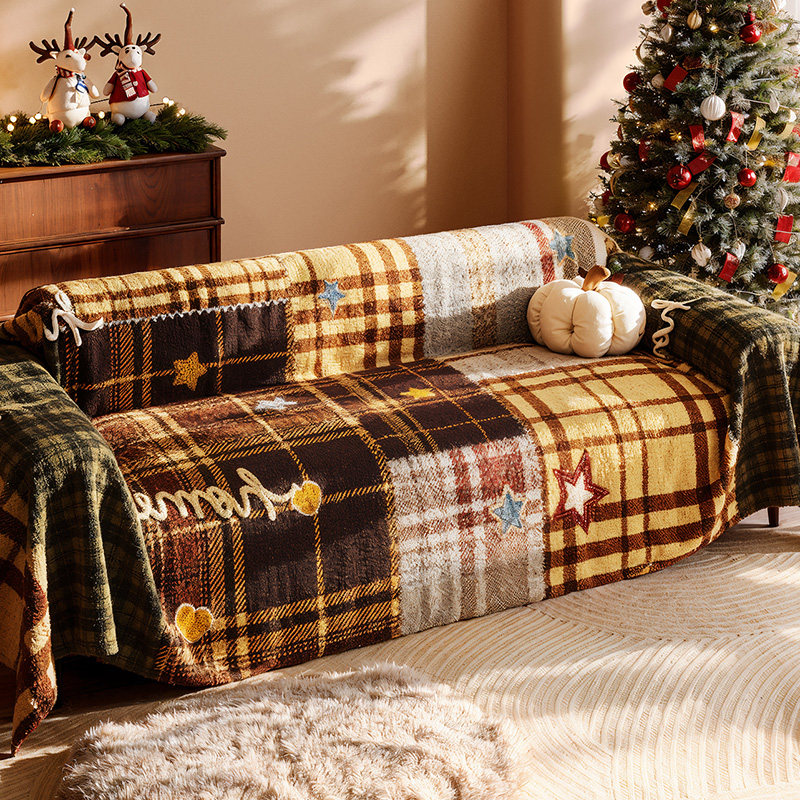 圣诞沙发巾一整张全盖氛围感