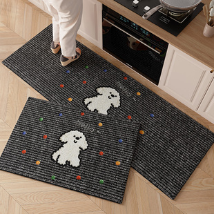 防滑防油厨房地垫可擦免洗吸水吸油脚垫2025新款 家用耐脏卡通地毯