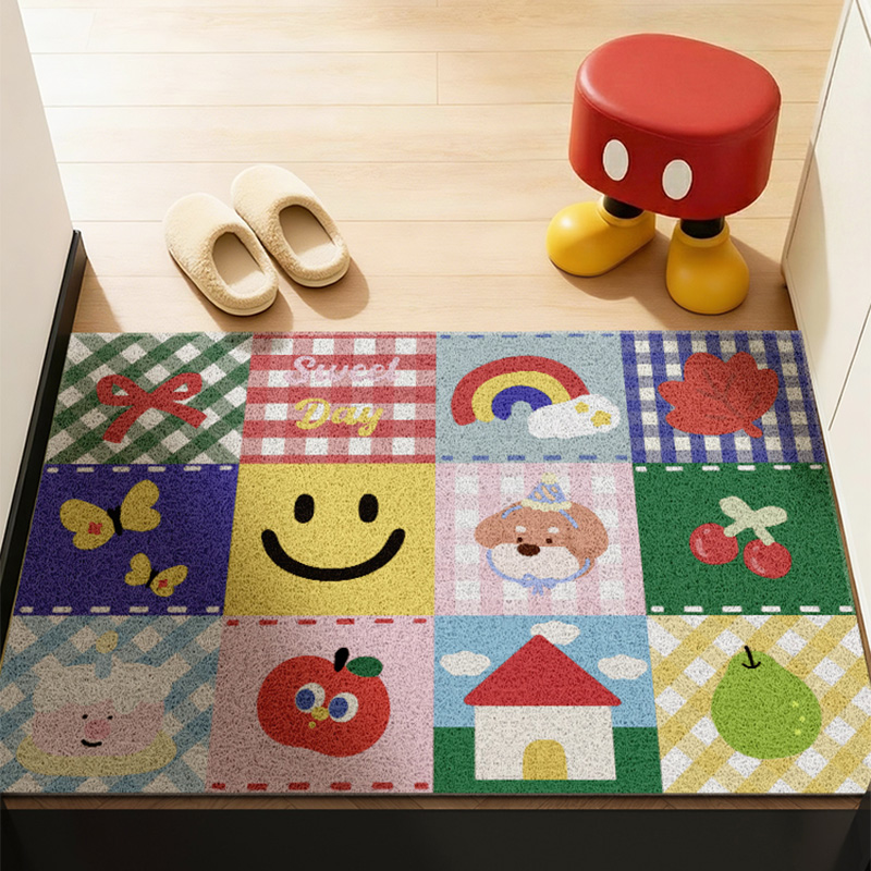 小红书同款卡通丝圈入户门地垫子