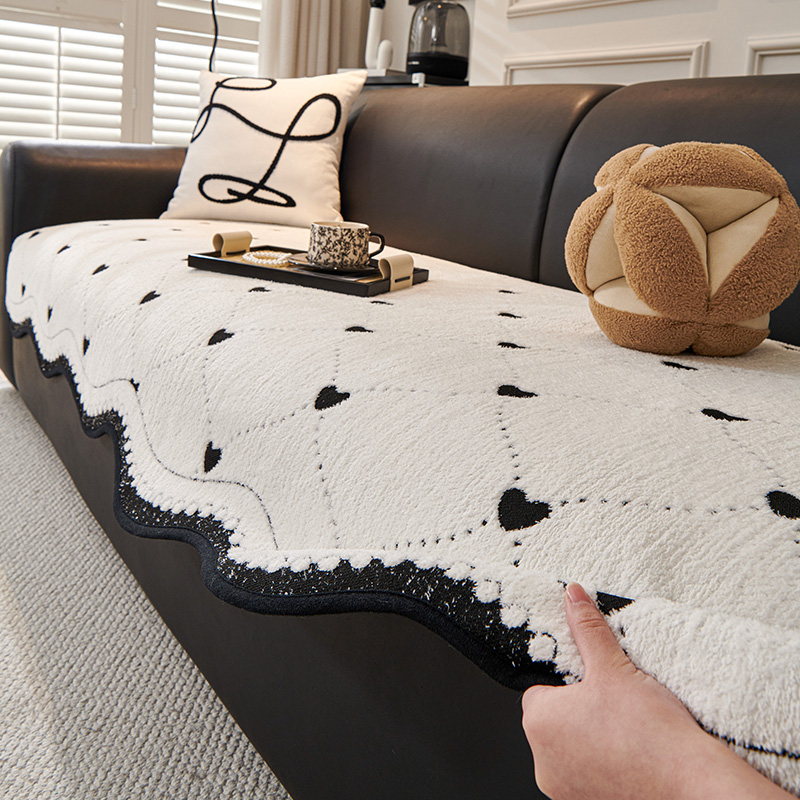 冬毛绒法式奶油风沙发垫