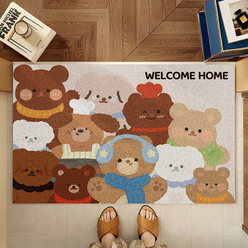 丝圈入户门垫进门脚垫2025新款可爱门口玄关耐脏防滑可裁剪脚垫子