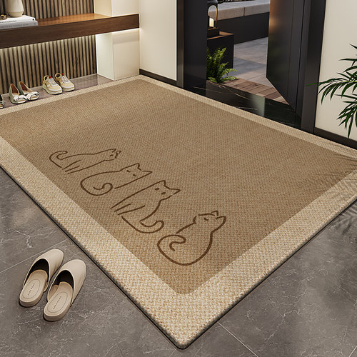 入户门地垫2025新款高级感免洗可擦玄关地毯进门口防滑脚垫可裁剪