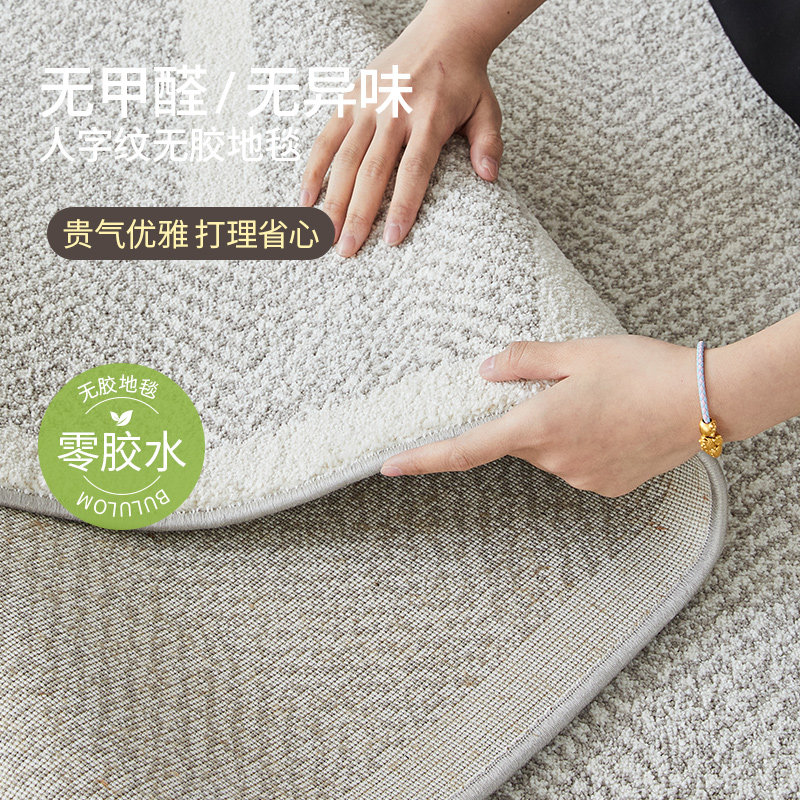 人字纹无胶防水地毯客厅2025新款轻奢高级感抗污抑菌卧室床边脚垫