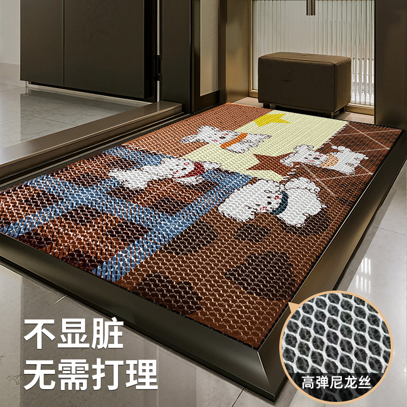 弹力王入户地垫2026新款复古格纹玄关室外免洗脚垫防滑耐脏门垫子,居家布艺,入户地垫,淘宝优惠券,粉丝福利购,淘宝优惠卷