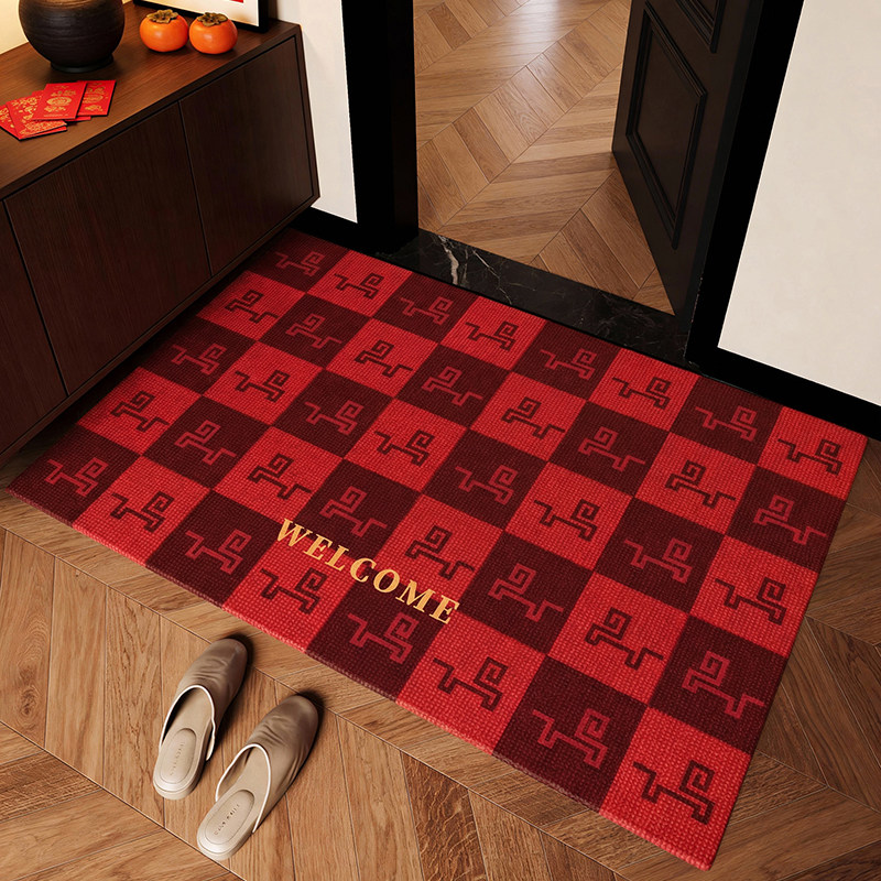 马年入户门地垫喜庆红色