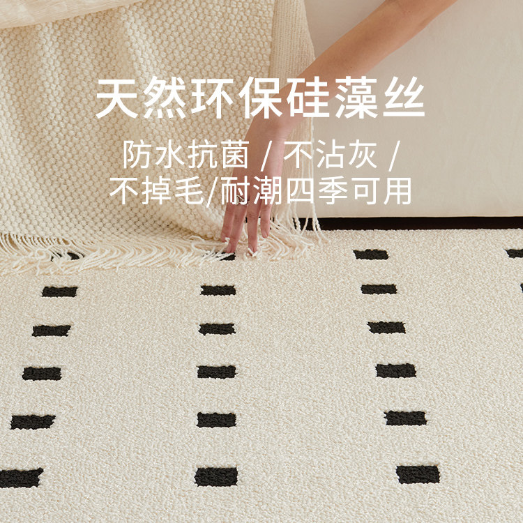 防水防污抑菌地毯客厅黑石公寓法式轻奢现代简约沙发毯卧室高级感使用感如何?
