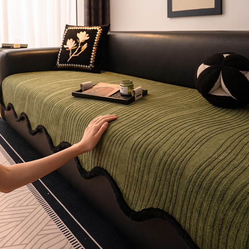 高端秋冬毛绒沙发垫高级感