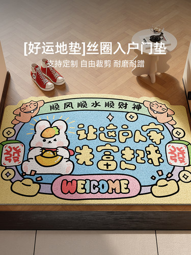 地垫入户门垫2025新款丝圈门口进门脚垫子防滑耐磨可裁剪地毯门垫