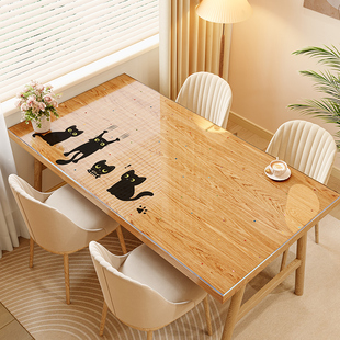 卡通透明桌垫餐桌茶几桌布软玻璃pvc免洗防油防水防烫桌面隔热垫