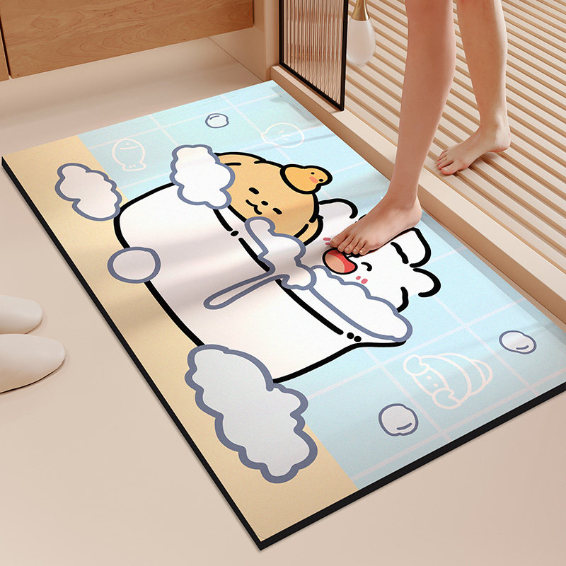 浴室地垫硅藻泥吸水垫可爱卡通脚垫子厕所卫生间门口防滑耐脏地垫,居家布艺,家用脚垫,淘宝优惠券,粉丝福利购,淘宝优惠卷