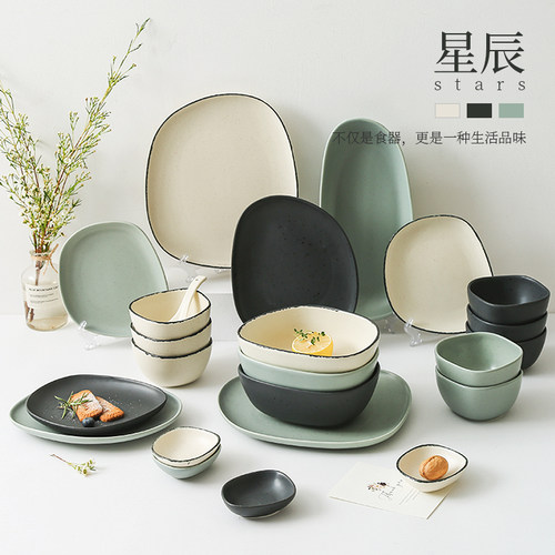 吃饭日式不规则可爱风陶瓷碗