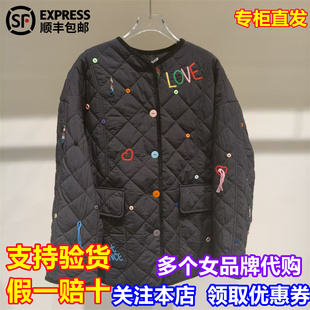 SHORT SENTENCE短句国内代购2025冬季新彩色线饰圆领棉服25AWPD05