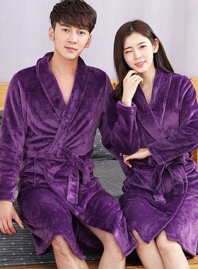 men women pajamas gown bathrobe winter pyjamas night-robe