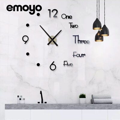 Creative Digital Wall Clock Sticker Watch Modern Design DIY