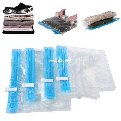 Manually Vacuum Compressed Bag Roll Up Seal Bags Travel Spac
