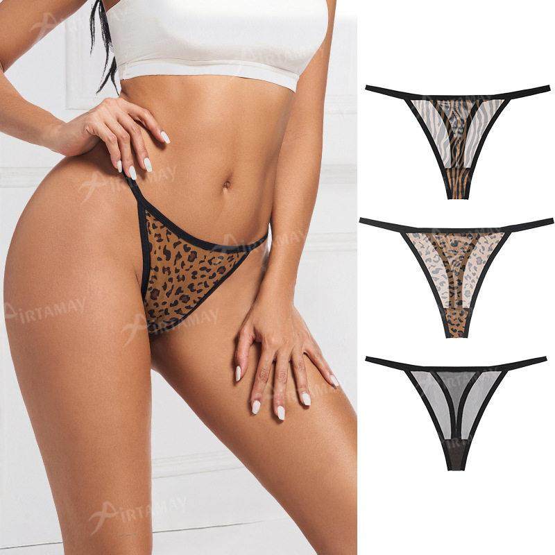 Seamless Hot Sexy Leopard Thongs Thin Erotic Women Panties M