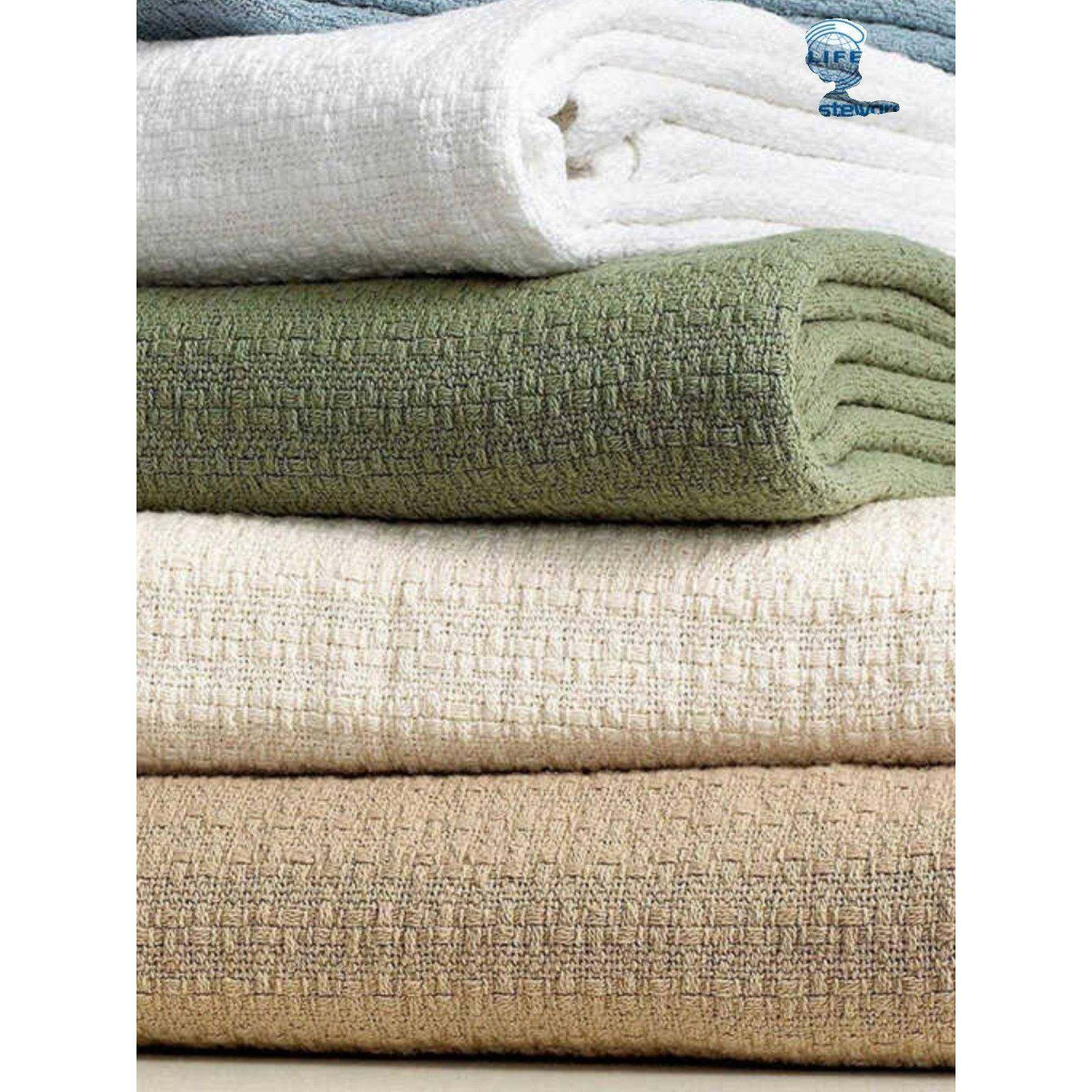 华夫格编织针织棉毯全棉线毯纯棉午睡毯沙发巾blanket sofa towel