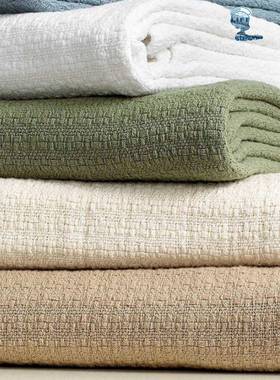 华夫格编织针织棉毯全棉线毯纯棉午睡毯沙发巾blanket sofa towel