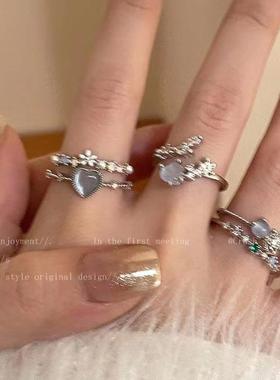 Cross border zircon Rings Index Finger Ring 高级感食指戒指环