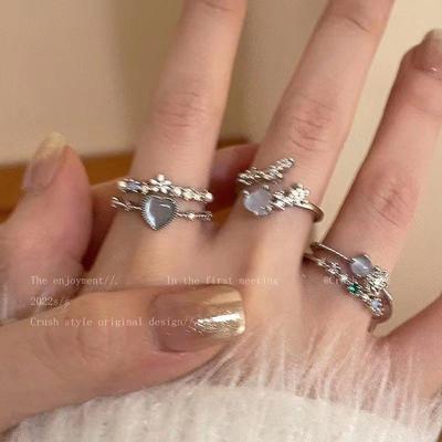 Cross border zircon Rings Index Finger Ring 高级感食指戒指环