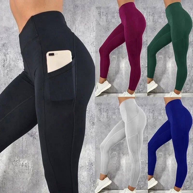 Ladies' side mobile phone pocket sports yoga pants女士瑜伽裤
